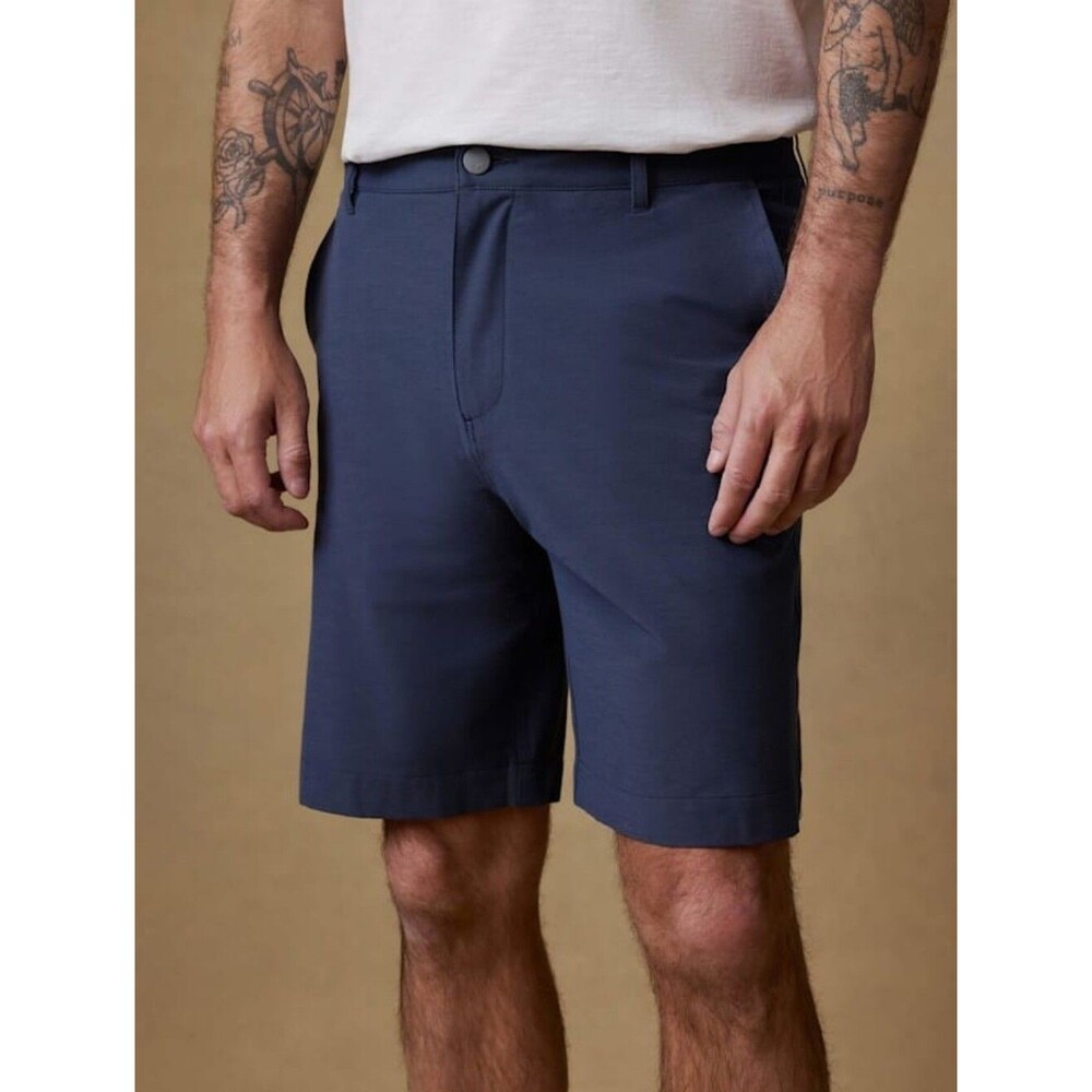 Faherty All Day Short 2.0 Mens 29 Blue Nights Hybrid Swim Boardshorts 9" New